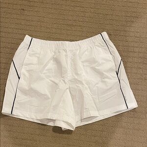 Aerie White Athletic Shorts with Black Trim